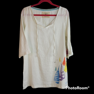 St Somewhere‎ Margaritaville Linen top New with tag
